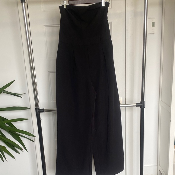 Ardene Pants - Ardene Black Strapless High-Waist Wide Leg Jumpsuit